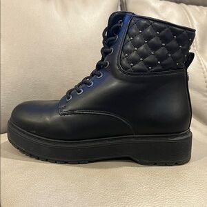Black Quilted Girls Boots